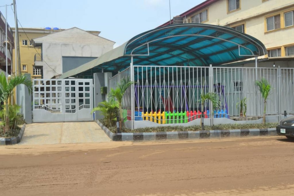 front of the school